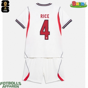 England Declan Rice #4 Hemmaställ Barn VM 2026 Kortärmad (+ Korta byxor)